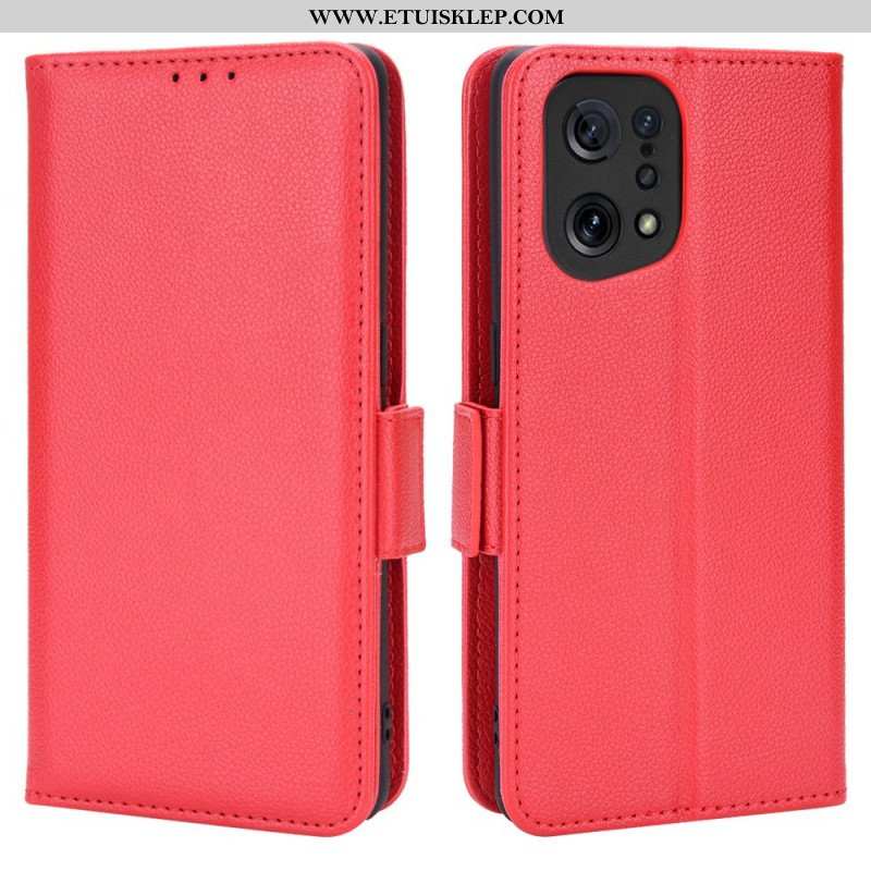 Skórzany Futerał do Oppo Find X5 Etui Folio Flap Double Nowe Kolory